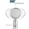 Bath Accessory Set Hand Held Turbocharged Sprinkler Shower Head Turbine Water Flow With Fan 360 Degree Rotatable High-Pressure Water-Saving