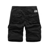 Cargo Shorts Men Cotton Bermuda Male Summer Military Style Straight Work Pockets Black Short Pants Casual Army Green Shors Man 210714