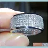 Band Jewelry Drop Delivery 2021 Fashion Stainless Steel 5 Rows Gold Color Crystal Ring Wedding Rings For Women Men Jelwery Accessories M7J6N