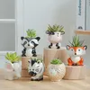 Dier decoratie plant pot keramische cartoon dier mini bonsai pot home decor vetplanten decoratie accessoires 210712