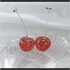 Lustre livraison 2021 doux fruits boucles d'oreilles japon coréen Chic cerise acrylique longue balancent goutte boucle d'oreille pour les femmes fête bijoux cadeau 3Lnrj