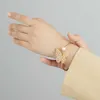 Lekani koperen armband voor vrouwen vlinder parel romantische open armband twee kleur populaire meisje sieraden geven vriendin gift Q0720