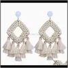 & Chandelier Jewelry Drop Delivery 2021 Trendy Personality Tassel Crochet St Rhombus Bohemian Delicate Dangle Earrings 1Um3V