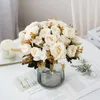 Yapay Çiçekler Ipek Güller Gelin Buketi Ev Dekor Sonbahar Düğün Aksesuarları Gümrükleme Bahçe Sahte Şakayık Ortanca Bitkileri Y0630