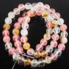 WOJIAER Natural Stone Round Volcano Cherry 6 8 10mm Loose Beads 15 1/2 Inches for Women DIY Bracelets Jewelry Making BY900