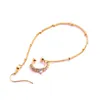 Non Piercing Body Jewelry Alloy Clip On Nose Rings and Chains Set Fake Septum Jewels For Women