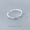 Anello con nodo scavato in argento sterling 100% 925 di moda per le donne Regalo originale di gioielli di dimensioni libere regolabili 210707