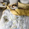 ヨーロッパのスタイルのデジタル印刷600TCエジプトの綿の寝具の羽毛布団の枕カバーフラットシートの高級クイーン王＃SW 210615