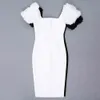 Vestido de verano Mujeres Vendaje Sexy ES Damas Manga corta Bodycon Ropa de fiesta Negro Blanco Vestidos 210515