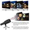 Halloween Christmas Projector Lamp Holiday Party Led Stage Light Snowflake Landscape 12 Pattern Card Flashlight voor Decoration Lighting