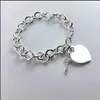 S925 Silver Rose Gold Armband Silver Key Heart Armband Original Brand Fashion Jewelry Girl Gift Q0603270I