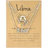 3 stücke Tierkreiszeichen Halsketten 12 Konstellation Anhänger Halskette Astrologie Horoskop Alte englische Schmucksachen