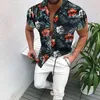 Men's Casual Shirts Men's Short-Sleeve Clothing Printe Shirt 2022 Summer Fashion Floral Brand Cardigan Lapel Button Short Slee