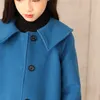 Mode - Women's Trench Coats Luxe Jas Girl Blue Trench Kind Prachtige kleding