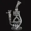 Glass Bong Hookahs Recycler Dab Rigs 흡연 액세서리 워터 파이프 14mm 보울을 가진 독특한 물 봉