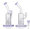 narguilés bécher bangs en verre violet huile dab rigs cage à oiseaux perc 14mm bol commun conduites d'eau