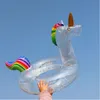 Şeffaf Glitter Unicorn Yüzme Daire Spashg Havuzları Sequins Flamingo PVC Su Çevreleri