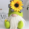 Forniture per feste Thanksgiving Harvest Bee Day Festival Decorazione Peluche Gnome Doll con girasole Ladybug Home Ornamenti PHJK2108