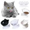 Cat Bowls & Feeders Removable Double Bowl Dog Feed Water Clear Heighten Neck Protect Food Container Portable Feeding Utensil Small Pet