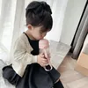 女の子のドレスグーポンソン秋の女の子の服ブラックベスティド長袖プリンセスドレスかわいい韓国の子供のための女の子の子供の服装セットセット