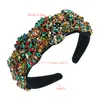 Luxury Full Multi Color Crystal Headband Gorgeous Sparkly Rhinestone Beaded Hairband Girls Party Tiara Bezel