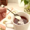 Kaşıklar 6 adet Vintage Çatal Çatal Seti Mini Metal Altın Oyma Kahve Kaşık Teaspoon Meyve Tatlı Masa Dekor