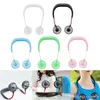 Portable USB Fan Rechargeable Neckband Lazy Neck Dual Cooling Mini sport 360 degree rotating hanging