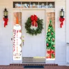 Bannière de couplet de noël, décoration de fête, rideau de porte, drapeau suspendu, joyeux noël, bonne année, carreaux de buffle rouge, signes de porche