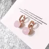 Baoyocn Vrouwen Mode Multicolor Facet Crystal Candy Square Oorbellen Zilver Rose Gold Color Zirconia Stenen Water Drop Earring