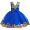 Varejo Novo Sequin Bordado 1-12 Anos Bebê Menina Dress Girls Girls Kids Party Dress Bow Tutu Princesa Vestido Elegante G1129