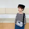 Yeni Serin Çocuk Aksesuarları Güzel Pamuk-Yastıklı Ceket Çanta Çanta Yakışıklı Erkek Mektubu Etiket Kabarcık Pamuk Yumuşak Çapraz Vücut Cüzdan Çanta X04