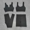 4PCS Seamless Yoga Set Women Tracksuit 4 Piece Crop Top Bra High Waist Leggings Sportsuit Workout Outfit Sport Gym Wear Clothes 210802