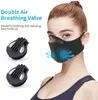 Masques de fête de cyclisme imprimés de drapeau américain charbon actif avec filtre anti-poussière Sport course à pied masque facial lavable couverture de bouche de vélo