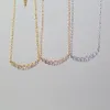 Europa Amerika Mode Stijl Dame Vrouwen 18K Gouden Ketting Ketting Gegraveerde T Letter Gegradueerde Drop Hanger 3 Kleur