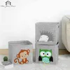 Creative Cartoon Animal Storage Box Felt Fabric Cube Nursery Shelf Home Closet Folding Basket For Kids Toys Organizer 211102