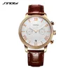Sinobi moda venda homens relógio de couro relógio de pulso homens impermeável calendário luminoso relógios de luxo relógios relogio masculino q0524