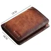 Luufan Retro Style Men's Wallet Genuine Leather For Men RFID Anti Theft Card Holder Purse Tri-fold Large Capacity Wallets2738