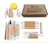 Gift Sets 30PCS/Set Pottery Tools Indentation Pen Cay Sculpture Carving Knife Wooden Clay Art Aupplies