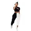 Dames Pant Black White Color Matching Hoge Taille Casual Broek Alle Match Broeken Mode 210524