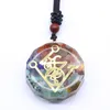 Sept pierres de chakra orgonite pendentif collier cristal pierre précieuse gravier méditation 7 yoga chakra pendentif colliers bijoux de mode