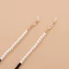 Simple perles noires lanière lunettes chaîne collier pour femmes blanc Imitation perle lunettes de lecture chaîne cou sangles lunettes 9593160