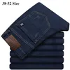 Plus Größe 44 48 50 52 Männer Klassische Stil Jeans Business Casual Denim Elastische Lose Blaue Hose Männliche Marke Hosen 211108