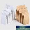 25 stks / partij 3D bruin / wit papier zip-lock tassen snack koffiebonen vlees thee noten partij bruiloft x-mas geschenken opknoping opslag pouches fabriek prijs expert ontwerpkwaliteit