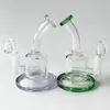 Mini-Bong, 6 Zoll, bunte Glasbongs, Inline-Perc-Öl-Dab-Rigs, geschlitzter Donut-Perkolator, Wasserpfeifen, 14-mm-Innengewinde, Wasserpfeifen mit Quarz-Banger CS181