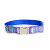 Fashion Wave Pattern Pet Dog Collar Adjustable Zinc Alloy Buckle Available Collars & Leashes