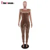 Plus Size Glitter Sequin Sleeveless Bodycon Jumpsuit Sexy Women Club Clothes Luxury Birthday Party Club Outfits Jump Suits 5XL 210709