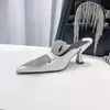 Sandales Bling en cuir véritable à talons hauts robe de soirée pantoufles femmes brillant strass décor été Sexy chaussures 2021 Sandalias