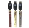 E Cigarette Brass Knuckles Battery 900mAh Gold Wood Silver Recarregável VV Preheat Batteries Vape Pen Para 510 Thread Cartridges