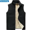 Cashmere Men 'Ärmlös Vest Jackor Vinter Fashion Wool Vest Male Bomull-Padded Västar Jädrar Män Varma Waistcats Kläder 8XL 210925