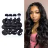 Indian Human Hair Body Wave Bundles 3/4 Pieces Unprocessed Natural Color Weave Extensions for Women